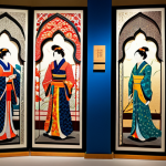 **

"A kaleidoscope made of handcrafted paper art, vibrant colors blending seamlessly. Japanese traditional patterns integrated within the design. Soft, diffused lighting enhancing the textures. Fully clothed figures are admiring the artwork in a gallery setting, appropriate attire, safe for work, perfect anatomy, natural proportions, professional photography, high quality, family-friendly."

**