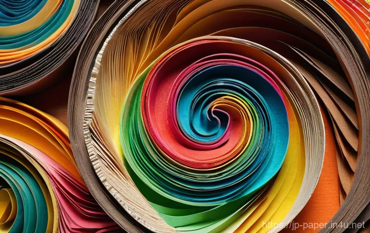 재활용 종이 아트 - **Prompt:** A visually striking, close-up shot of a meticulously crafted piece of upcycled paper art...