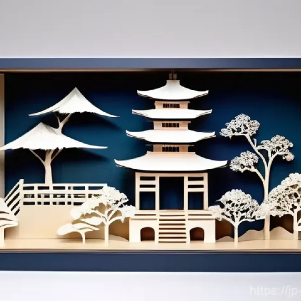 종이공예와 현대 예술 - **Prompt 1: "A sophisticated art gallery display featuring large-scale, intricate paper sculptures. ...