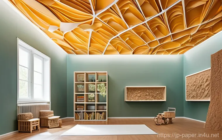 종이공예와 현대 예술 - **Prompt 2: "A thought-provoking installation showcasing the duality of paper. In one section, disca...