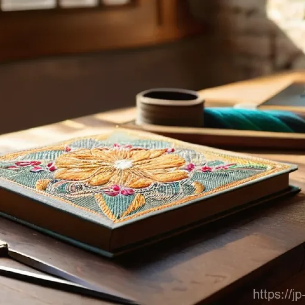 종이 공예 책 만들기 - **Prompt:** A cozy, sunlit wooden desk in a quiet room. A person, appearing to be in their late 20s ...