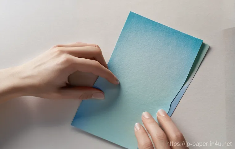 종이의 질감과 표면 - **Prompt:** A close-up shot of a pair of elegant hands (e.g., a woman's hands, clean and well-manicu...