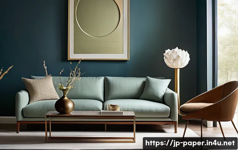 종이로 만든 인테리어 장식 - Sophisticated Paper Art Interior**
A modern, minimalist living room bathed in soft, natural light fi...
