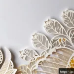 종이 아트와 현대 미술 - A delicate paper art piece featuring layered translucent Japanese washi paper with intricate laser-c...